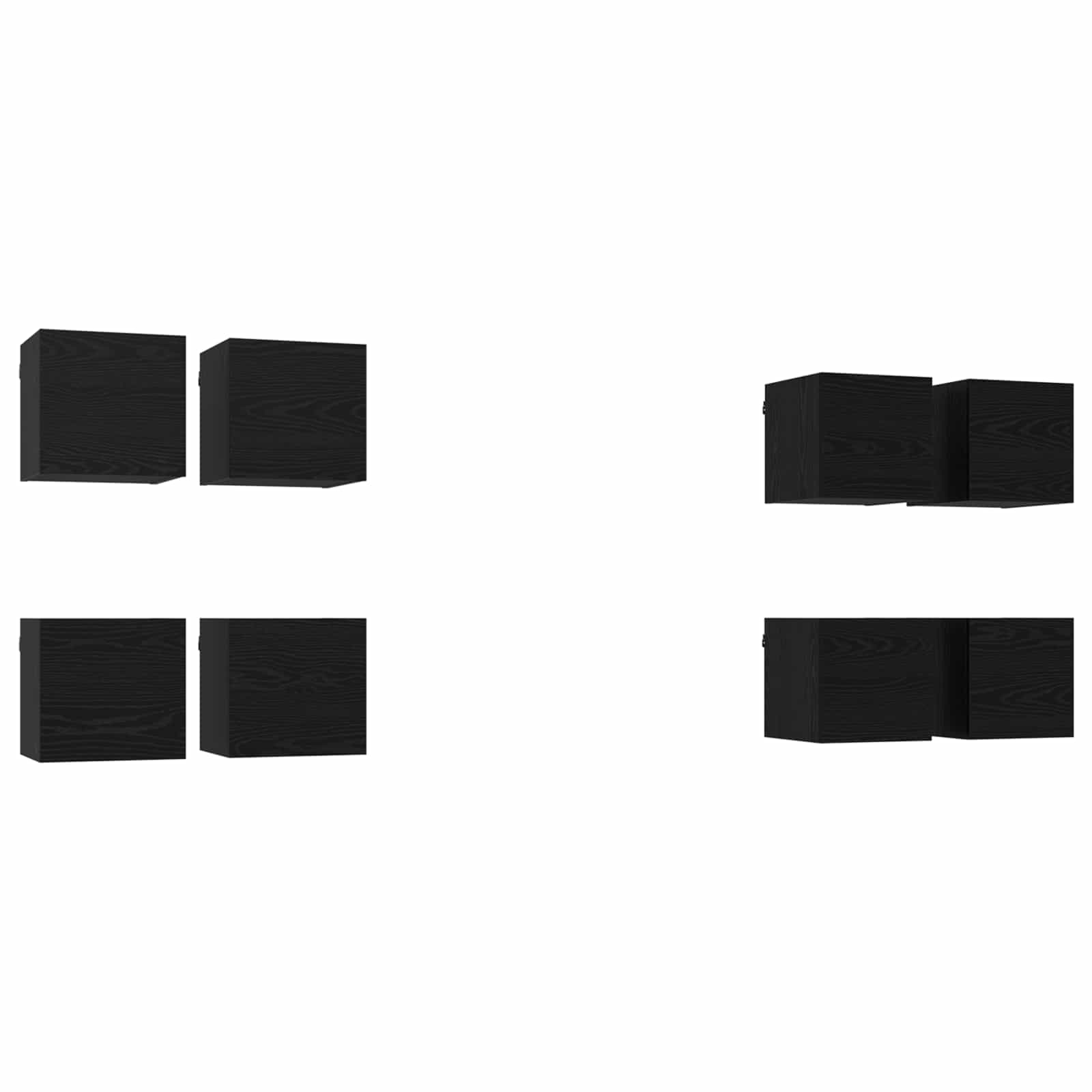 Wandmontiertes TV-Regal 8 pcs Schwarze Eiche 30,5 x 30 x 30 cm