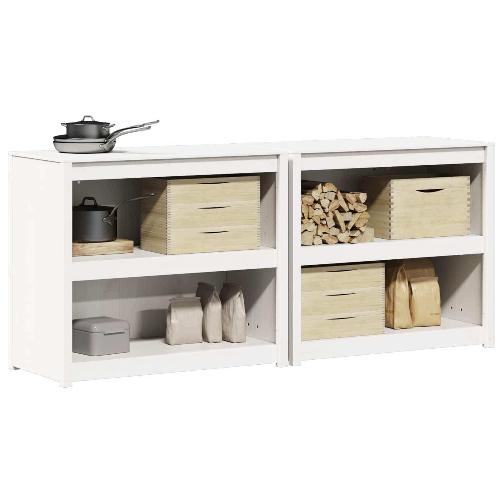 Außenküchenschrank MEPPEL 2 pcs Weiß 212 x 55 x 92 cm