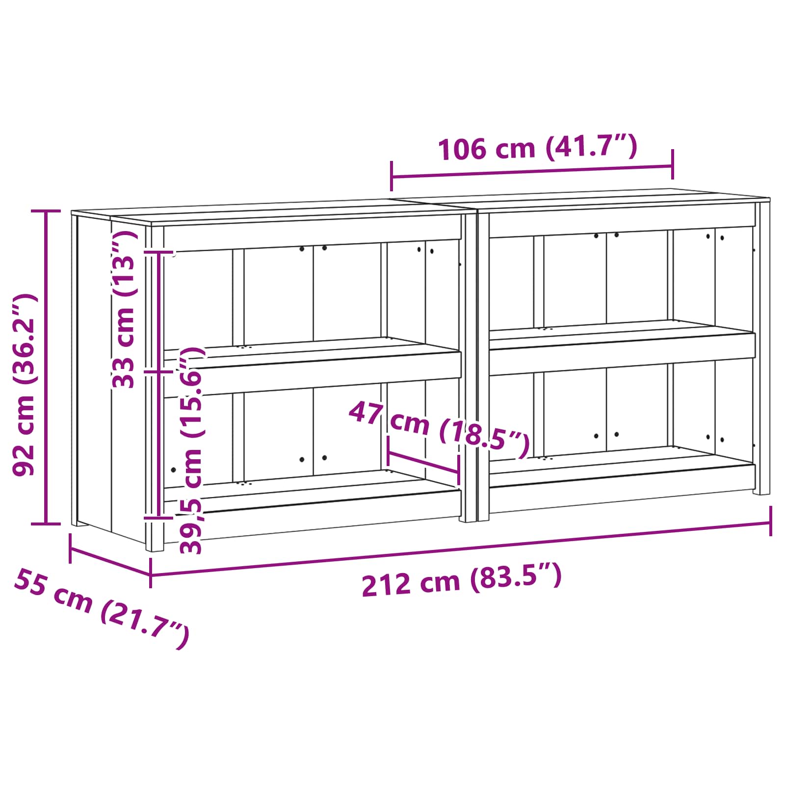 Außenküchenschrank MEPPEL 2 pcs Weiß 212 x 55 x 92 cm