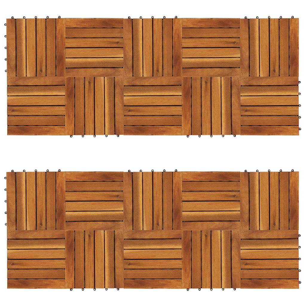 Terrassenfliese 20 pcs Braun 30 x 30 cm Akazien-Hartholz