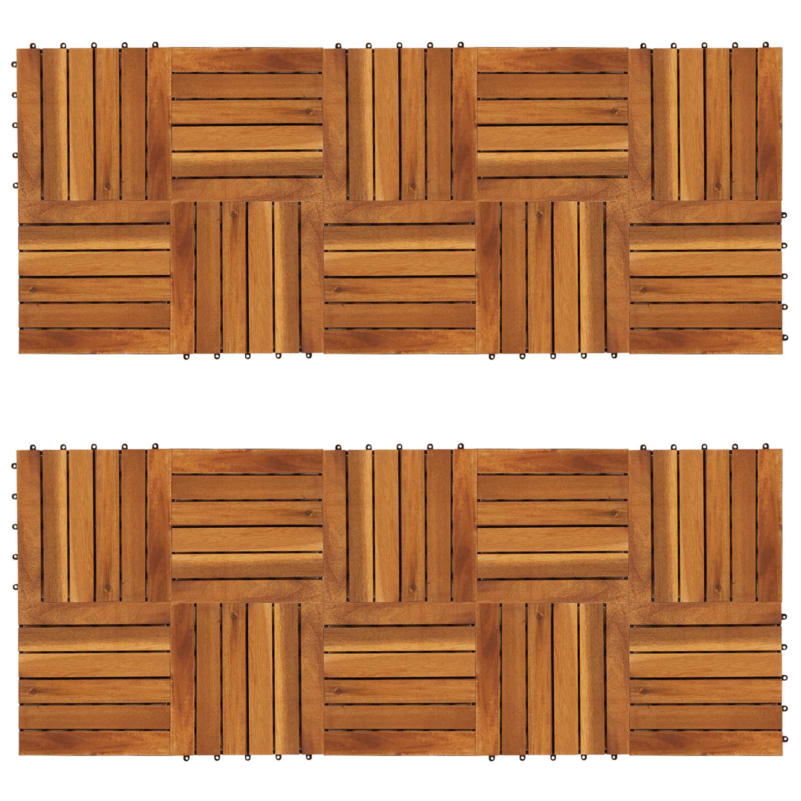 Terrassenfliese 20 pcs Braun 30 x 30 cm Akazien-Hartholz