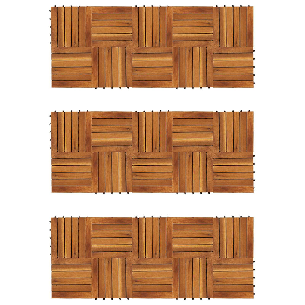 Terrassenfliese 30 pcs Braun 30 x 30 cm Akazien-Hartholz