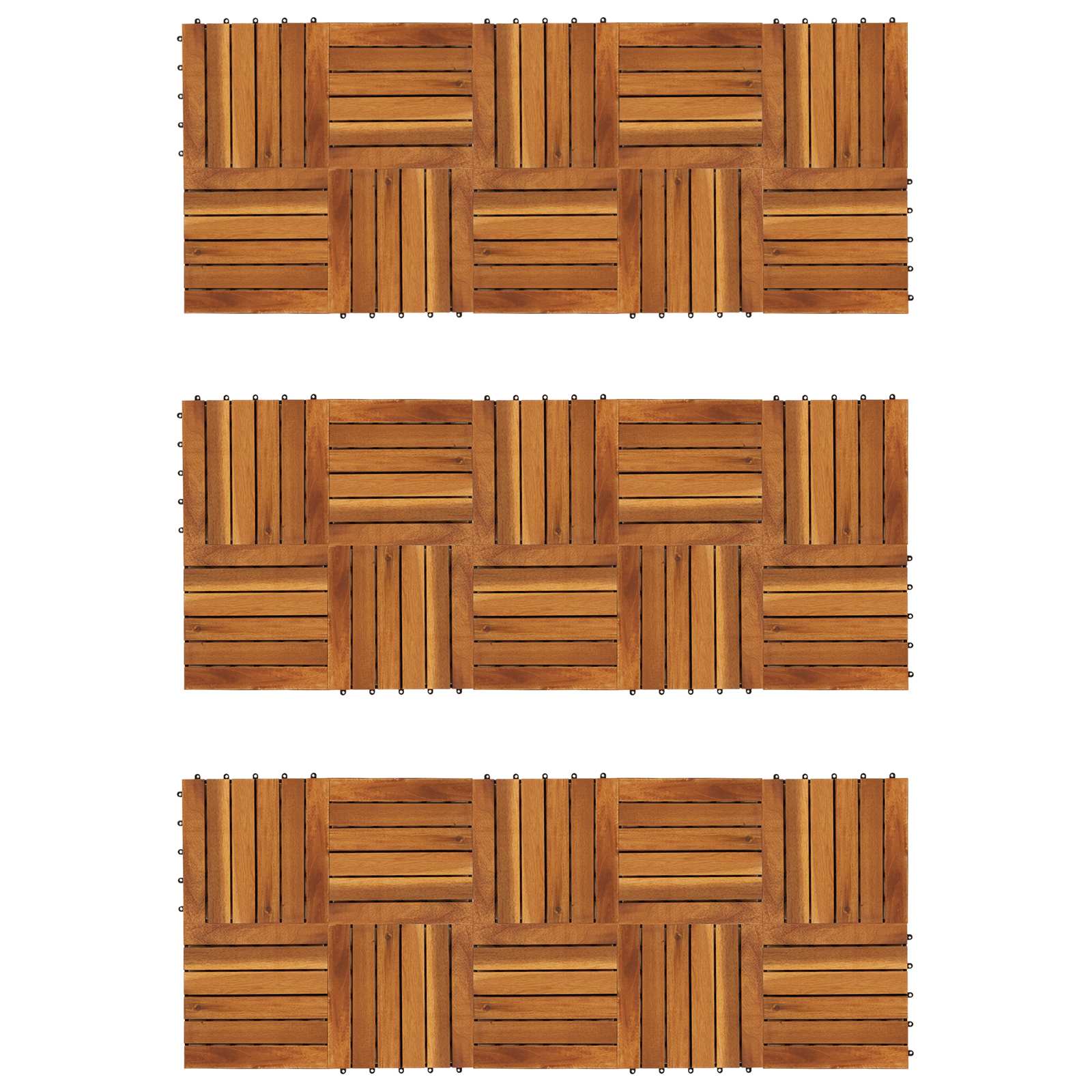 Terrassenfliese 30 pcs Braun 30 x 30 cm Akazien-Hartholz