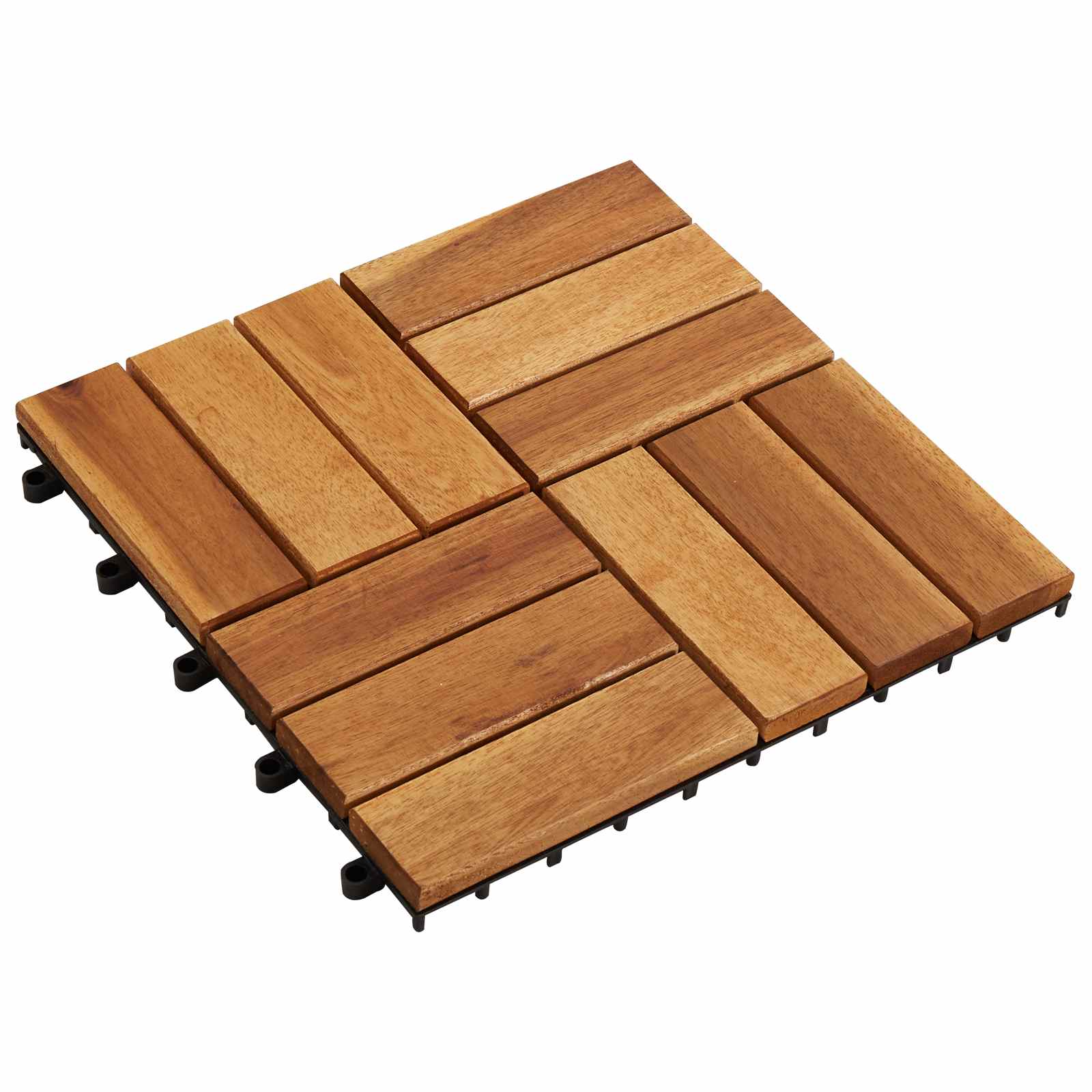 Terrassenfliese 20 pcs Braun 30 x 30 cm Akazien-Hartholz