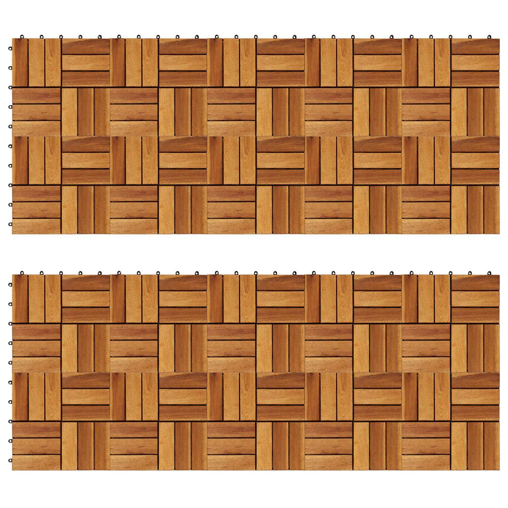 Terrassenfliese 20 pcs Braun 30 x 30 cm Akazien-Hartholz