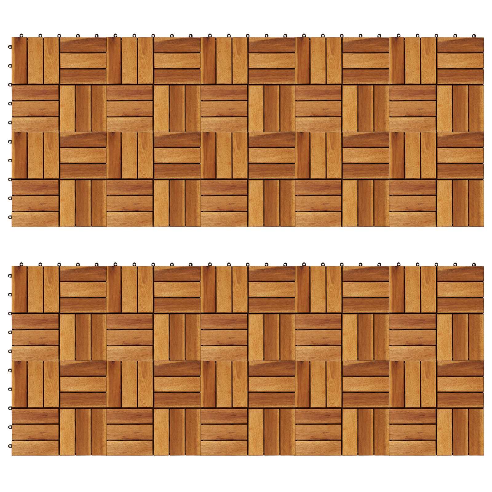 Terrassenfliese 20 pcs Braun 30 x 30 cm Akazien-Hartholz