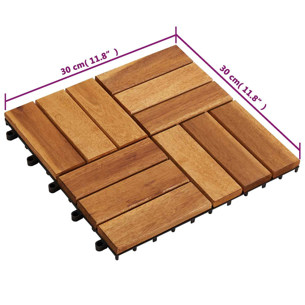 Terrassenfliese 30 pcs Braun 30 x 30 cm Akazien-Hartholz