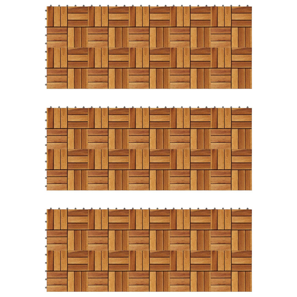 Terrassenfliese 30 pcs Braun 30 x 30 cm Akazien-Hartholz