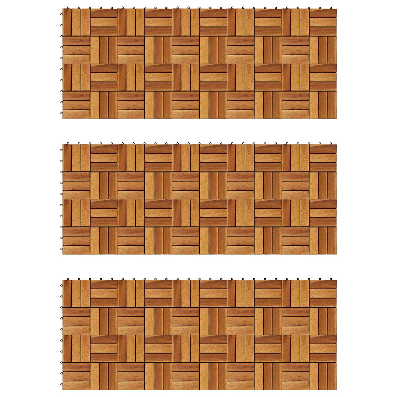Terrassenfliese 30 pcs Braun 30 x 30 cm Akazien-Hartholz