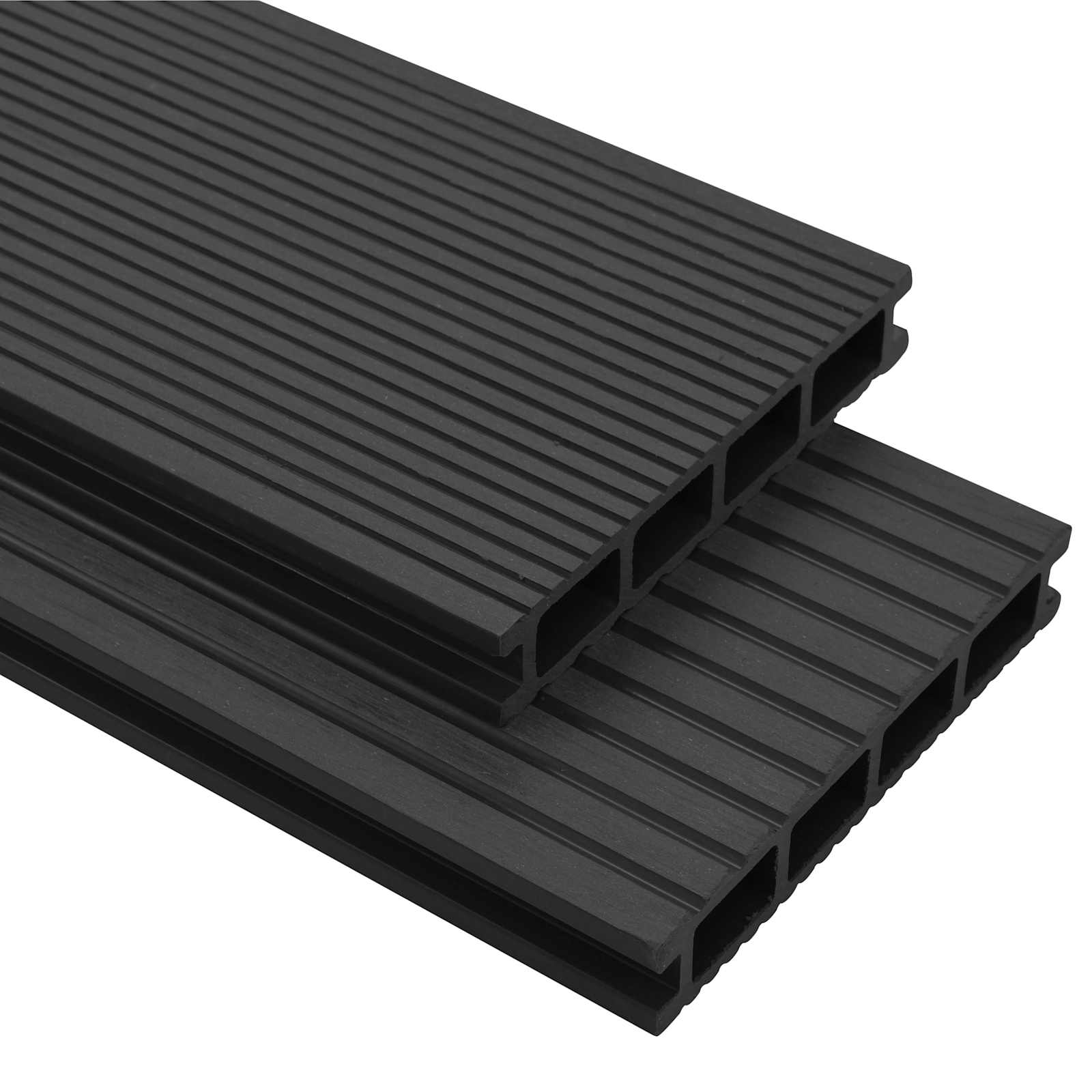 Terrassendiele 56 pcs Schwarz WPC