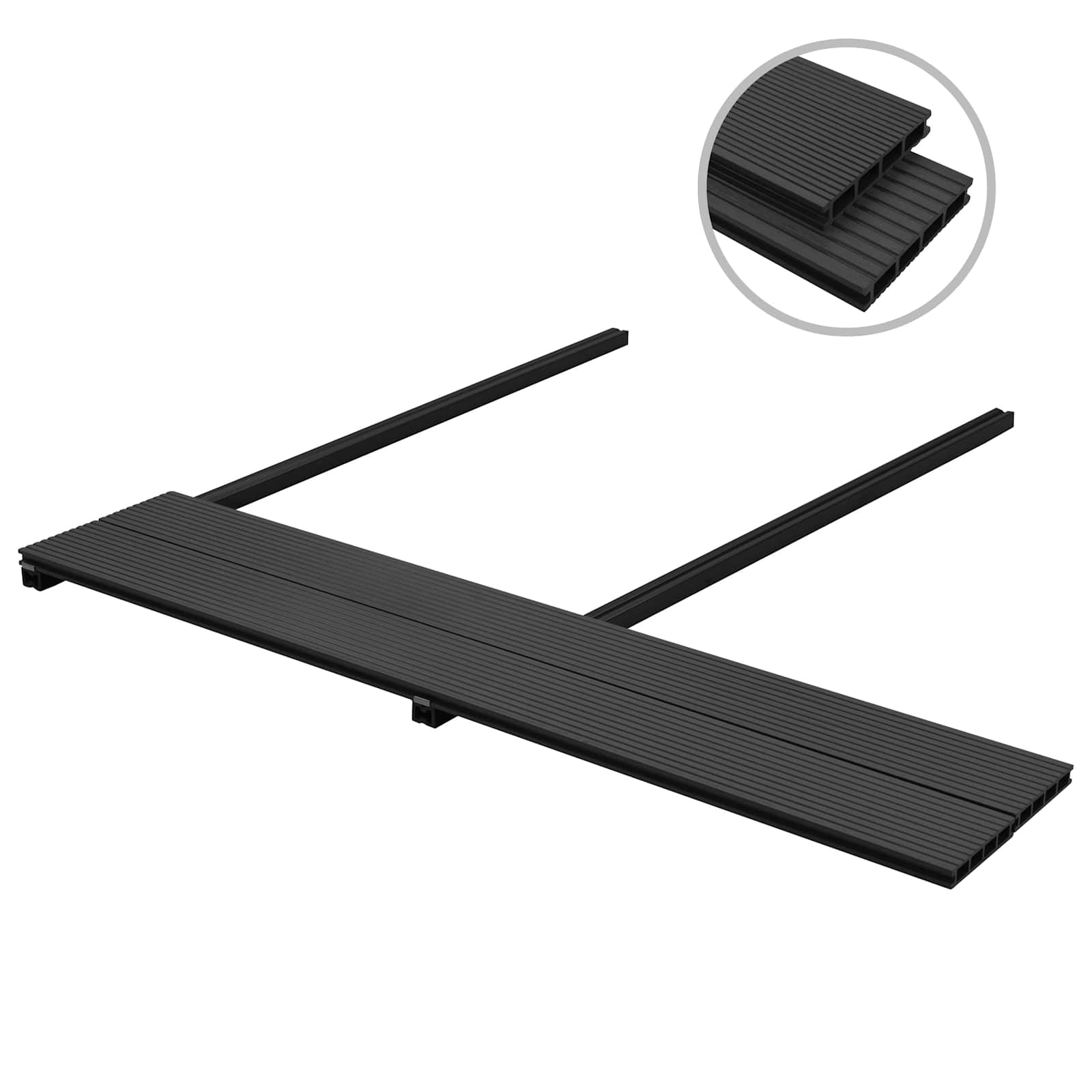 Terrassendiele 56 pcs Schwarz WPC
