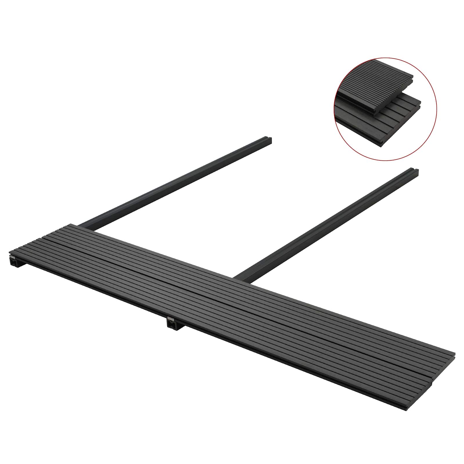 Terrassendiele 16 pcs Schwarz WPC