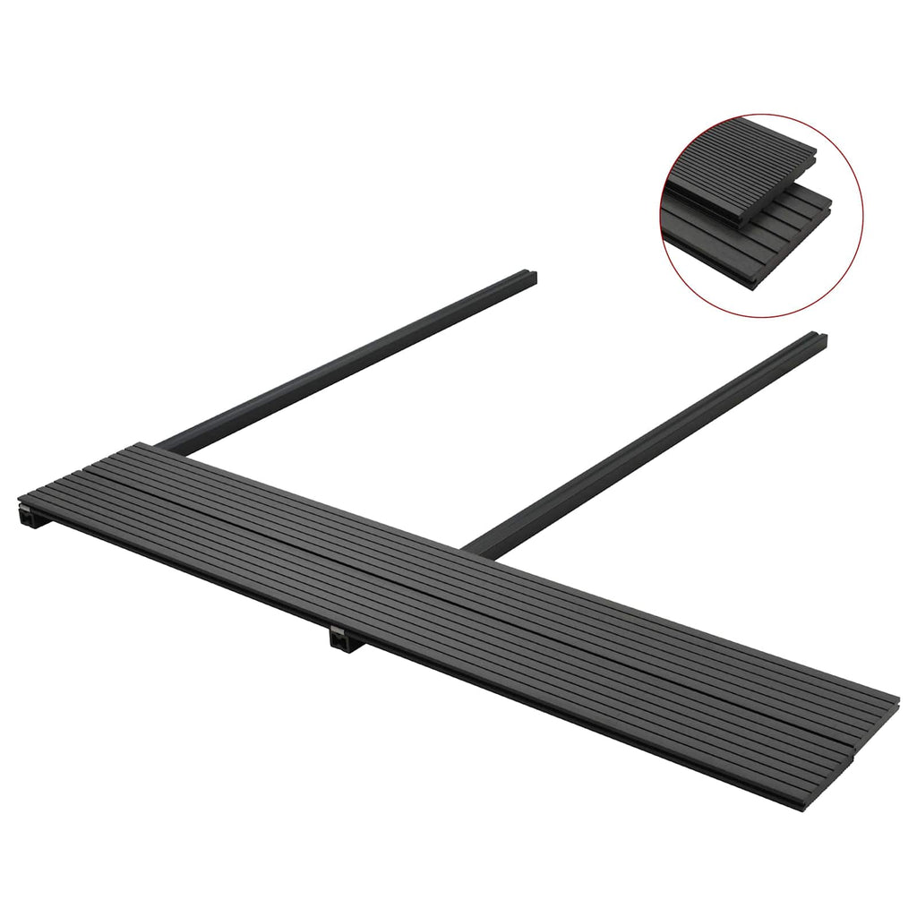 Terrassendiele 48 pcs Schwarz WPC