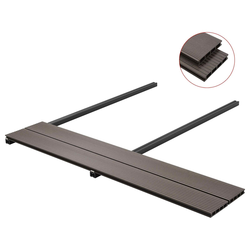 Terrassendiele 60 pcs Dunkelbraun WPC