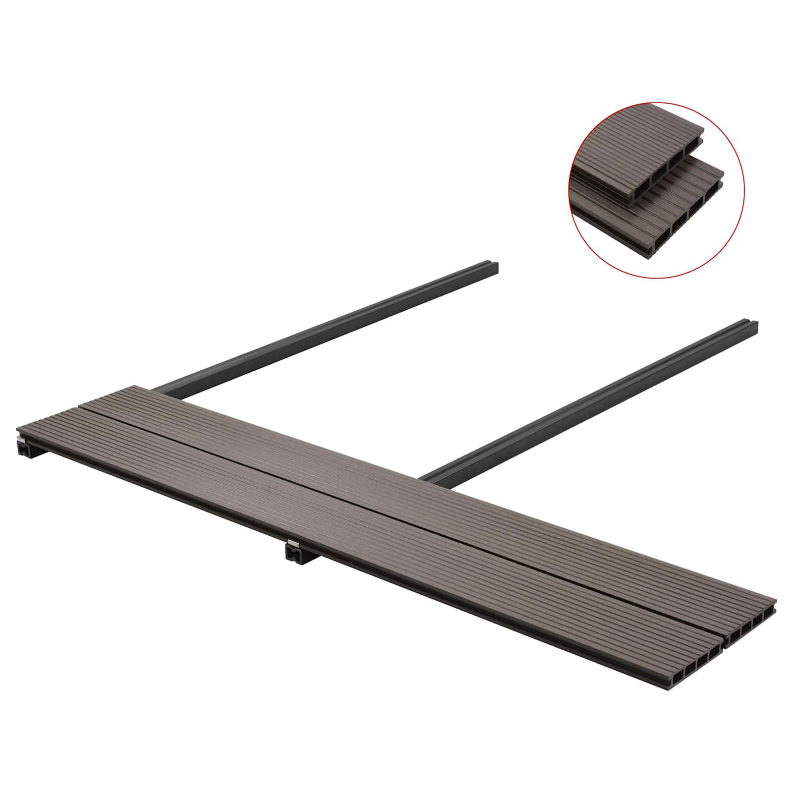 Terrassendiele 48 pcs Dunkelbraun WPC