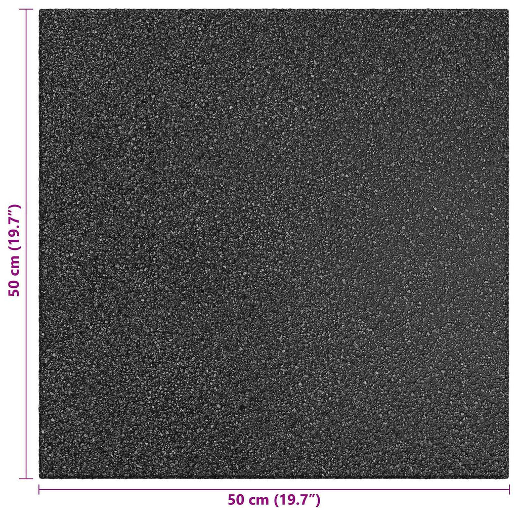 Sturzschutzfliesen 12 pcs Schwarz 50 x 50 cm Gummi