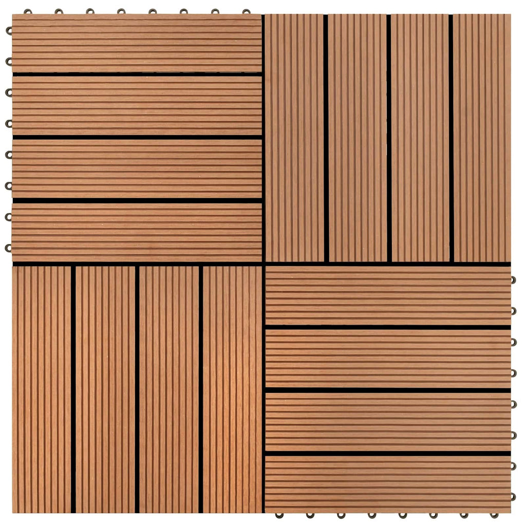 Terrassenfliese 22 pcs Braun 30 x 30 cm WPC