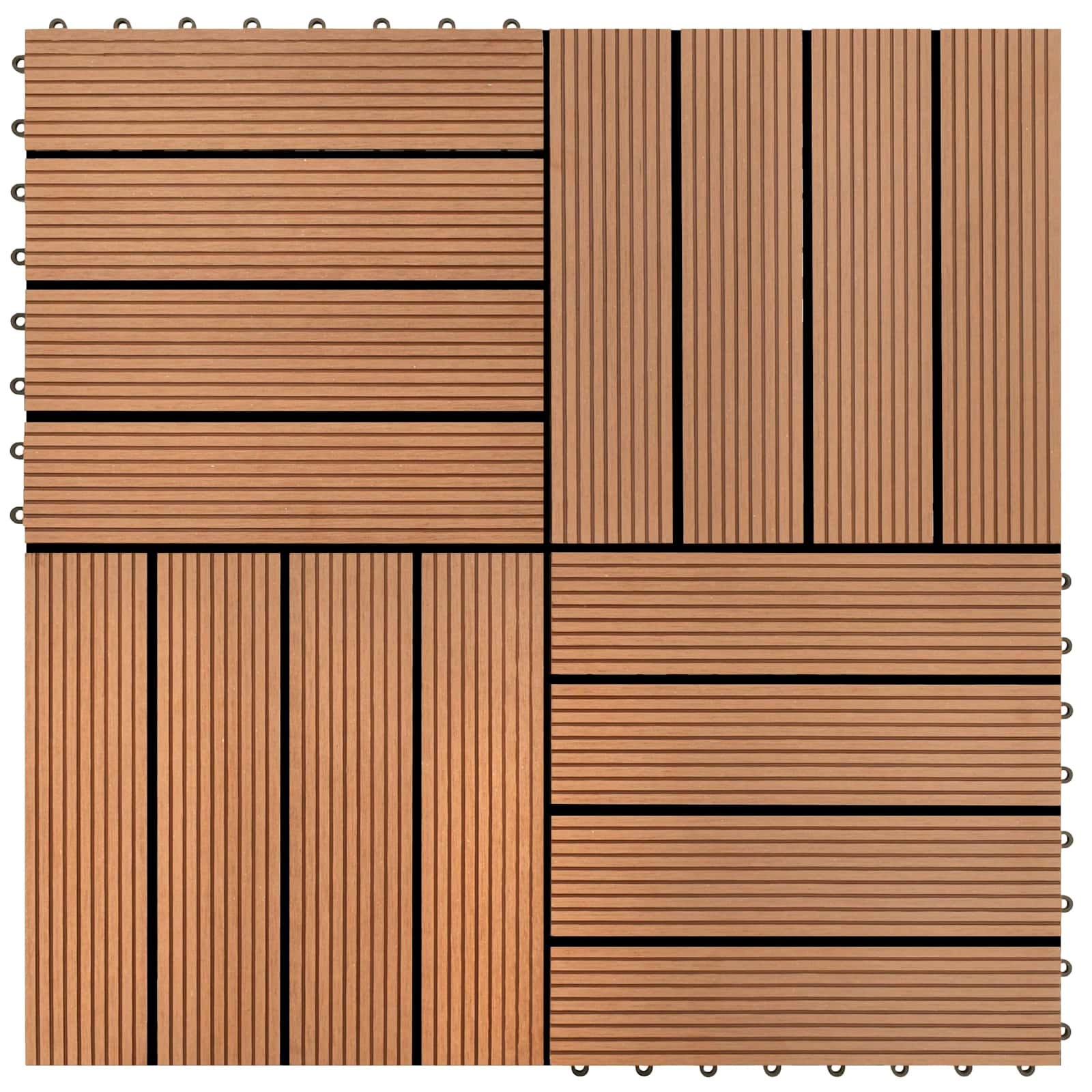 Terrassenfliese 22 pcs Braun 30 x 30 cm WPC