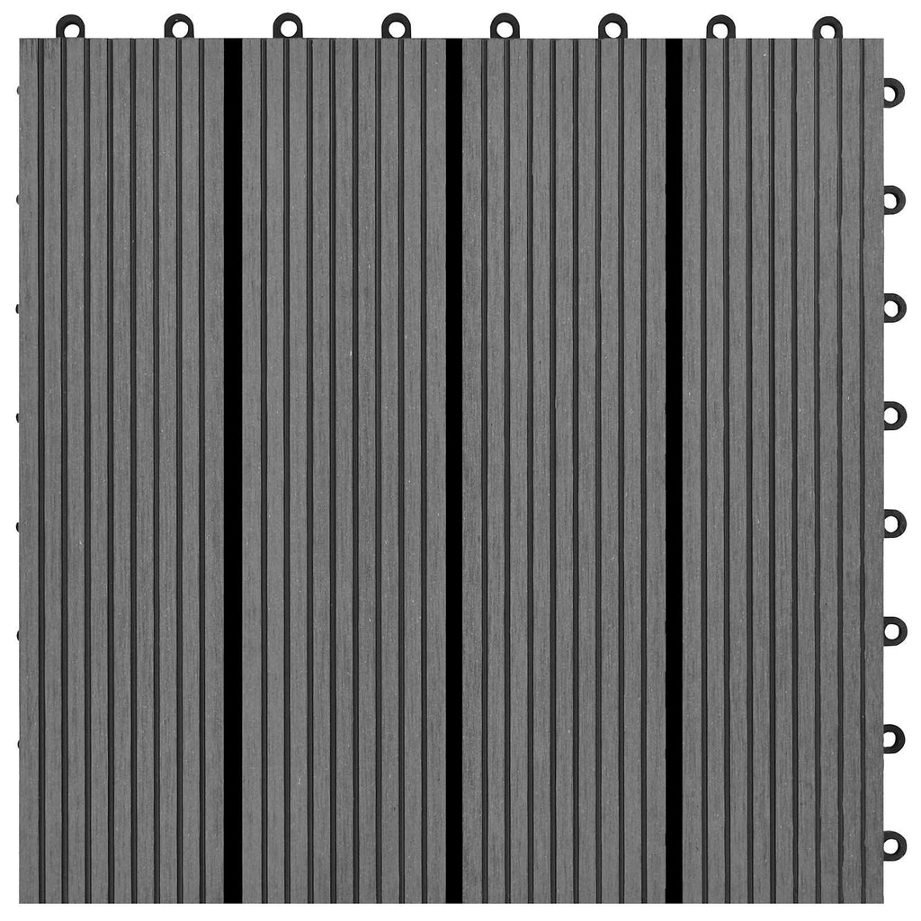 Terrassenfliese 22 pcs Grau 30 x 30 cm WPC
