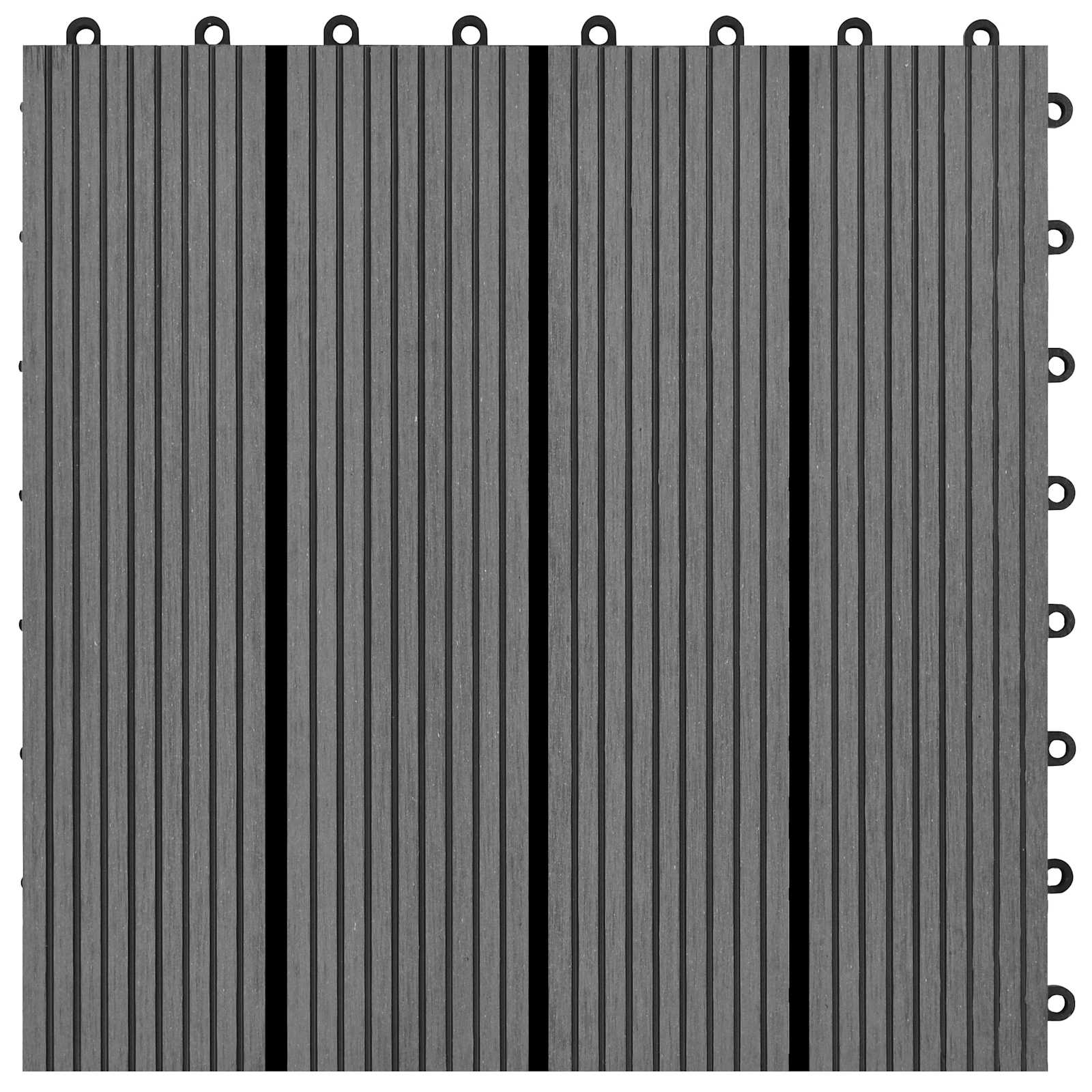 Terrassenfliese 22 pcs Grau 30 x 30 cm WPC