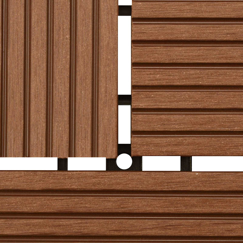 Terrassenfliese 22 pcs Braun 30 x 30 cm WPC