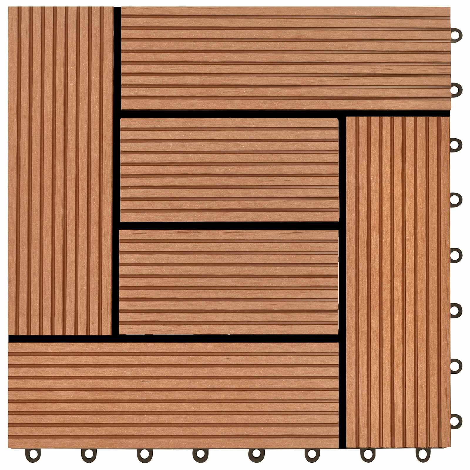 Terrassenfliese 22 pcs Braun 30 x 30 cm WPC