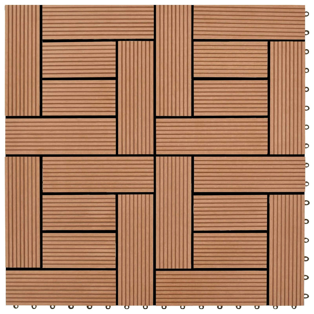 Terrassenfliese 22 pcs Braun 30 x 30 cm WPC