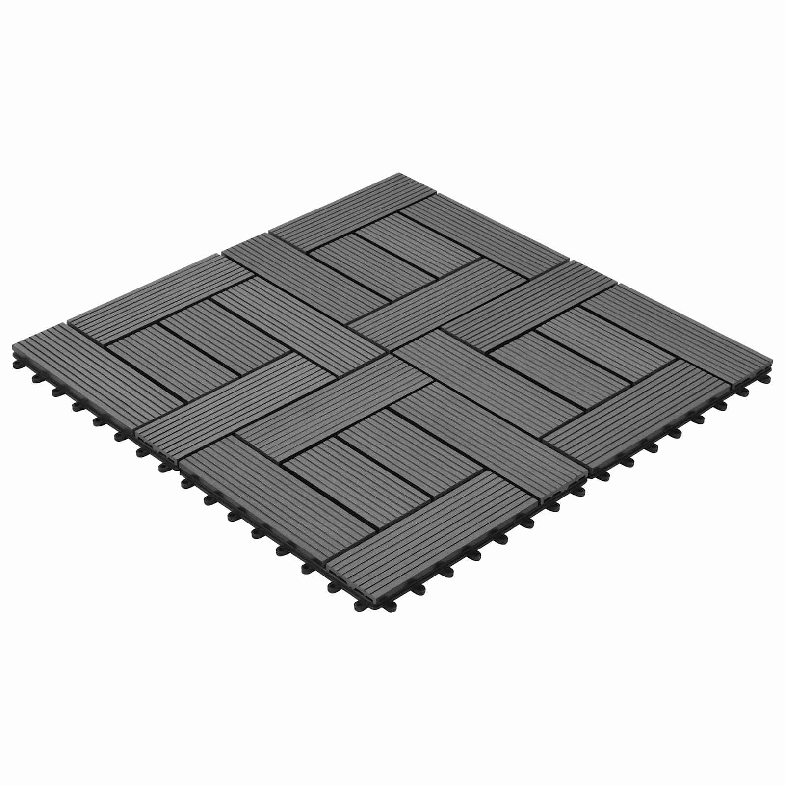 Terrassenfliese 22 pcs Grau 30 x 30 cm WPC