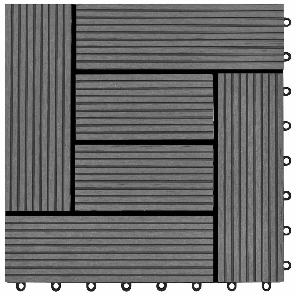 Terrassenfliese 22 pcs Grau 30 x 30 cm WPC