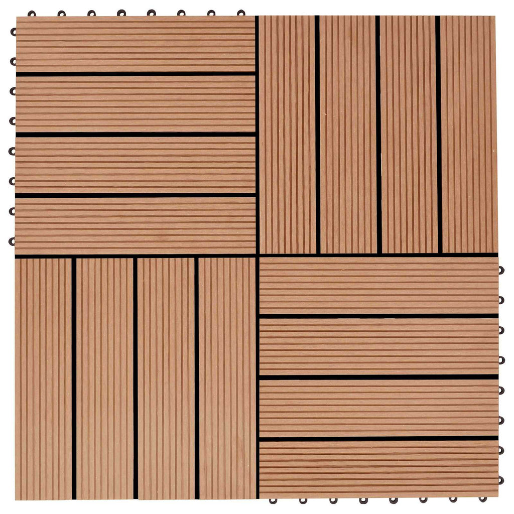 Terrassenfliese 22 pcs Teak 30 x 30 cm WPC