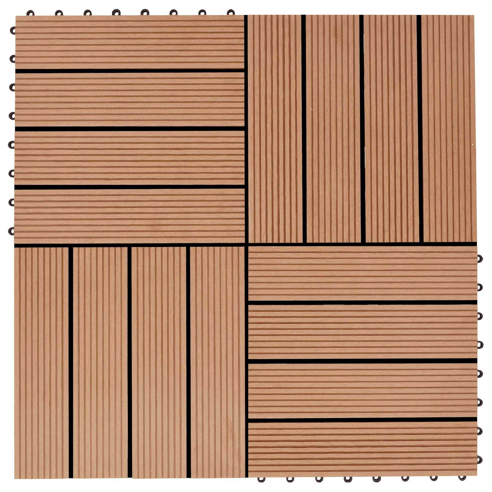 Terrassenfliese 22 pcs Teak 30 x 30 cm WPC