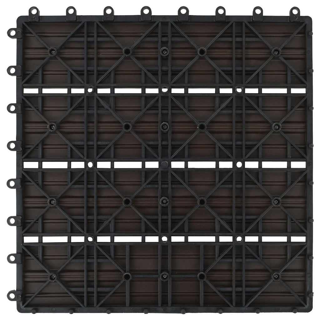 Terrassenfliese 22 pcs Dunkelbraun 30 x 30 cm WPC