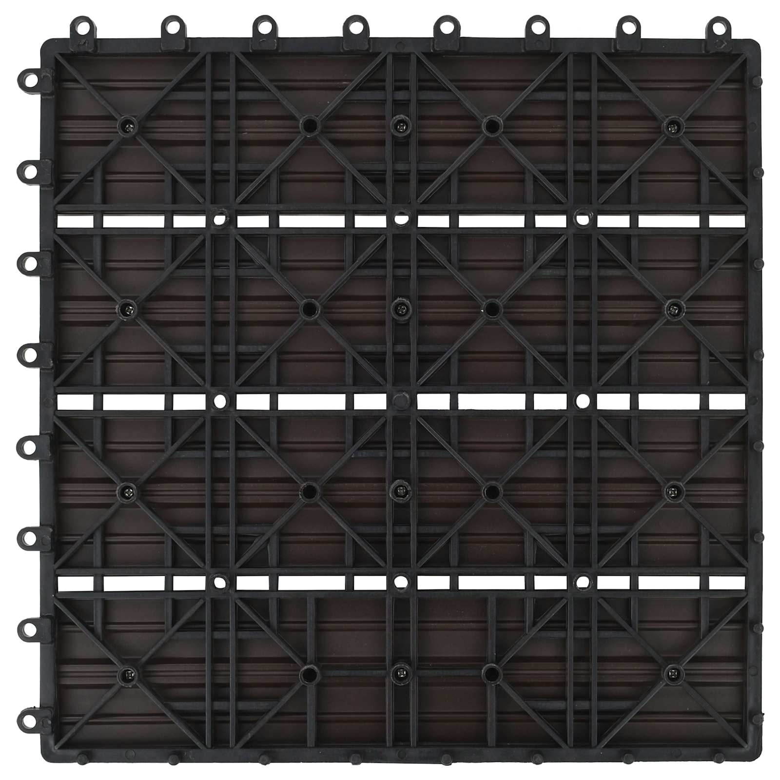 Terrassenfliese 22 pcs Dunkelbraun 30 x 30 cm WPC