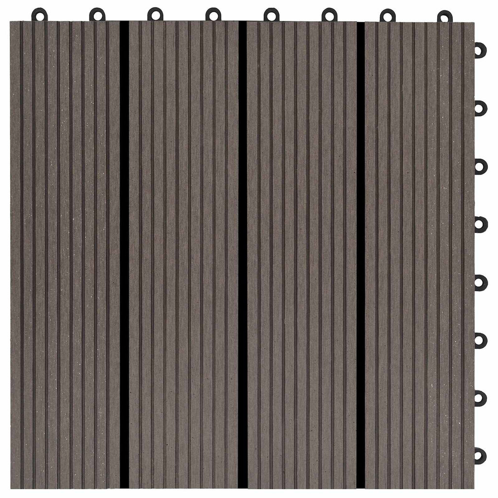 Terrassenfliese 22 pcs Dunkelbraun 30 x 30 cm WPC