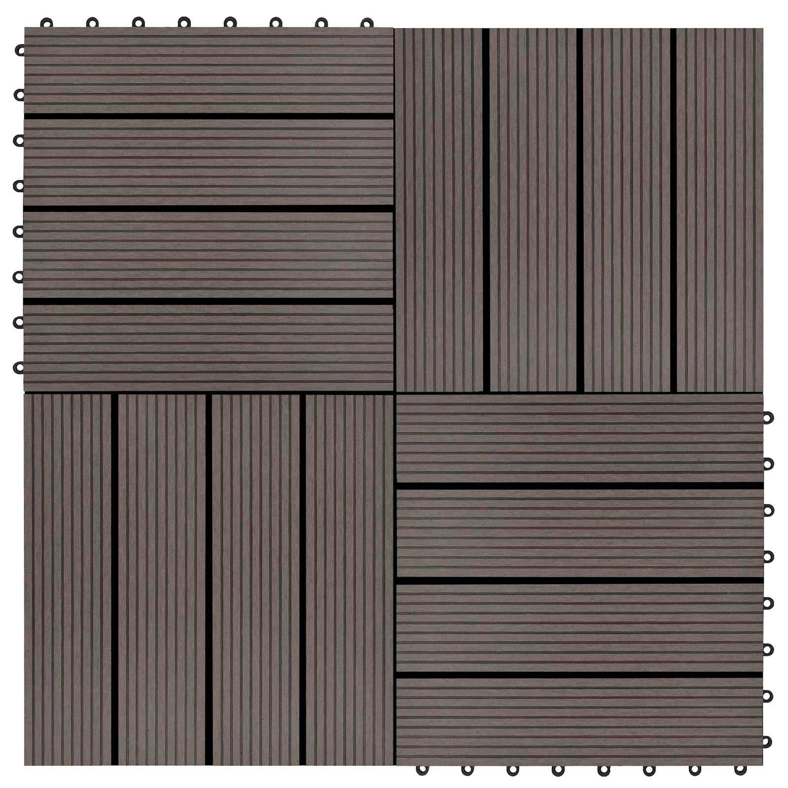 Terrassenfliese 22 pcs Dunkelbraun 30 x 30 cm WPC