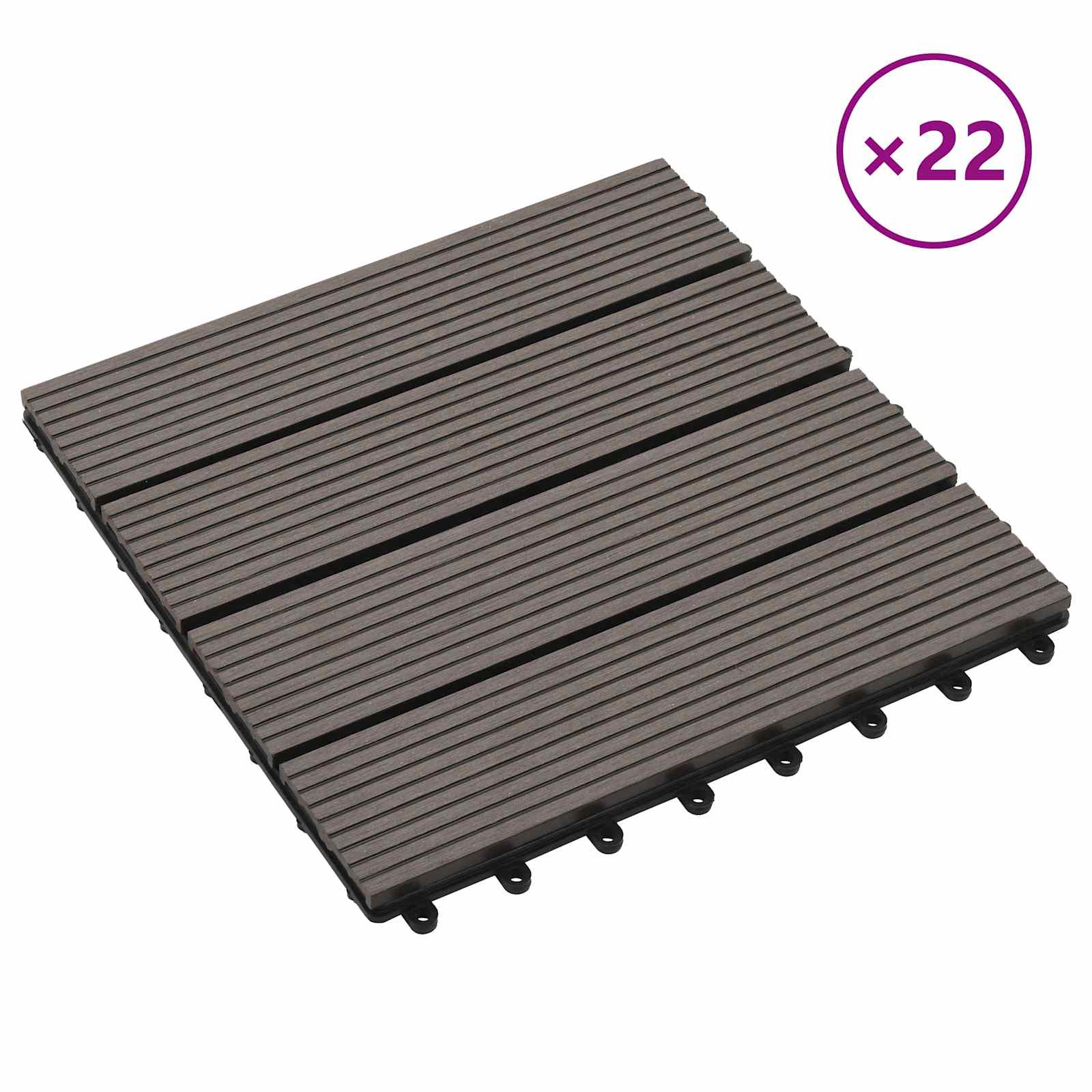 Terrassenfliese 22 pcs Dunkelbraun 30 x 30 cm WPC