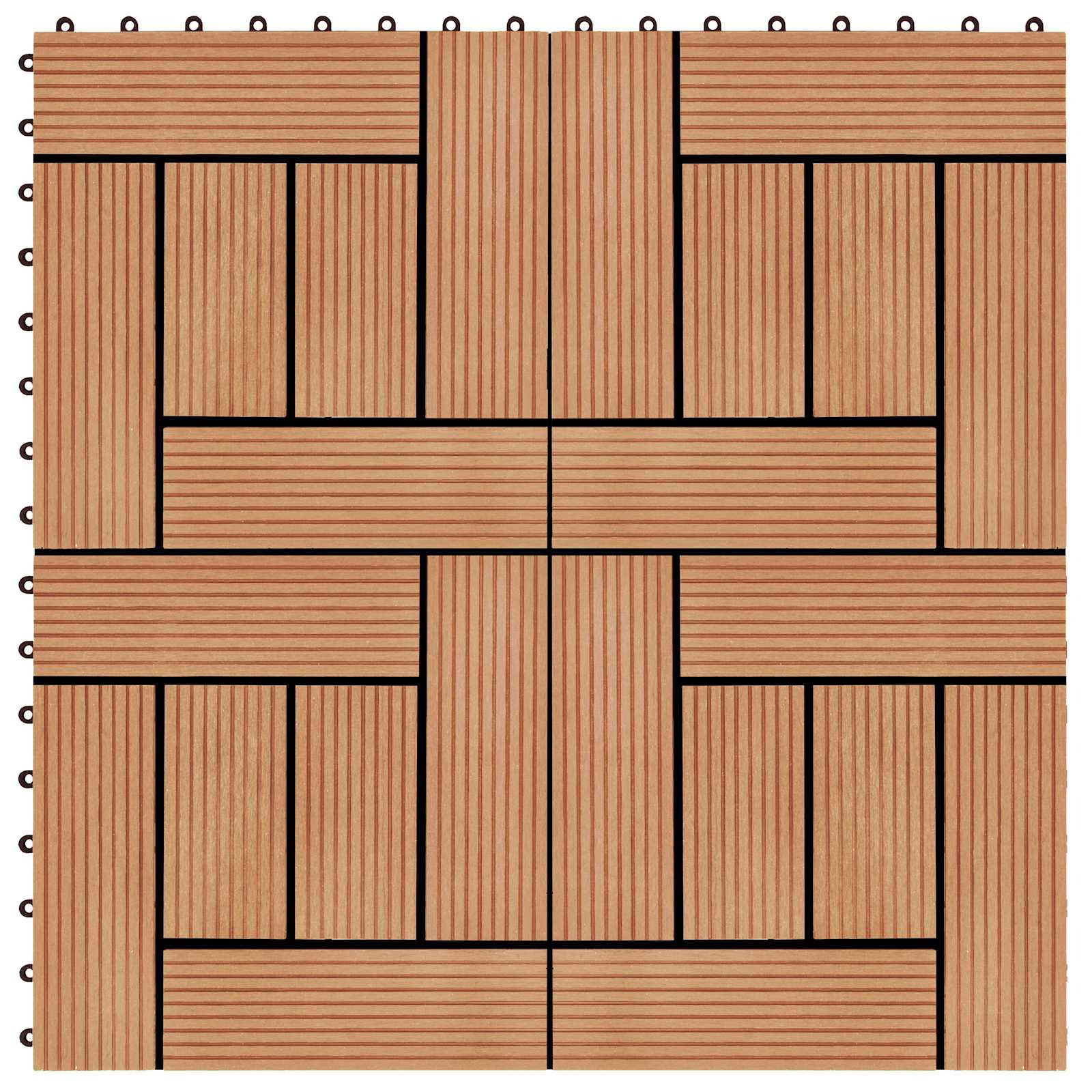 Terrassenfliese 22 pcs Teak 30 x 30 cm WPC