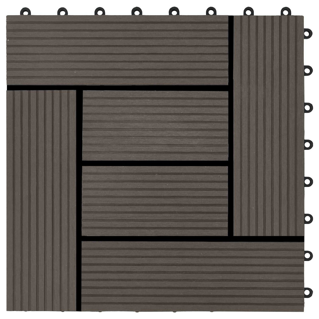 Terrassenfliese 22 pcs Dunkelbraun 30 x 30 cm WPC
