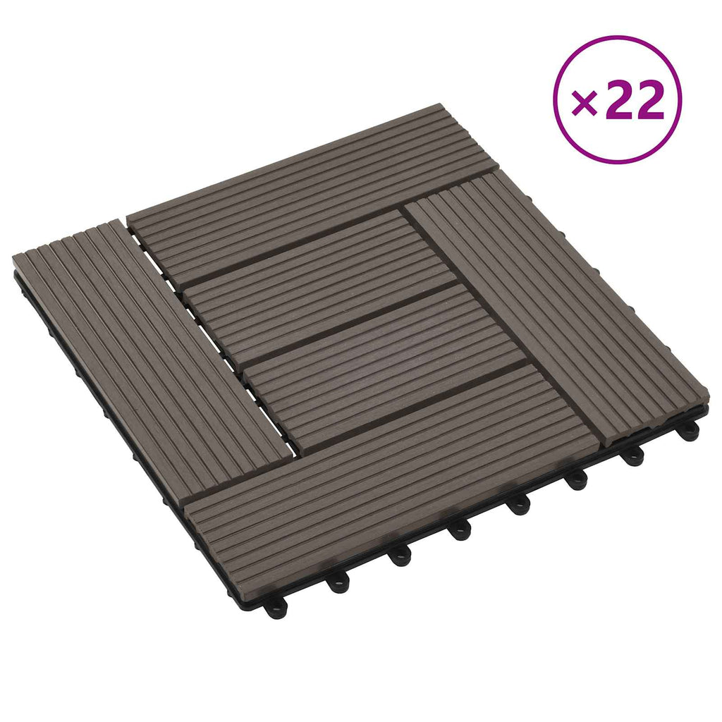 Terrassenfliese 22 pcs Dunkelbraun 30 x 30 cm WPC