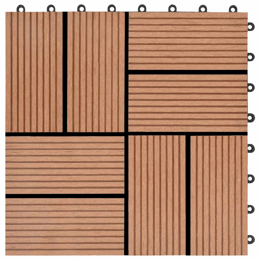 Terrassenfliese 22 pcs Braun 30 x 30 cm WPC