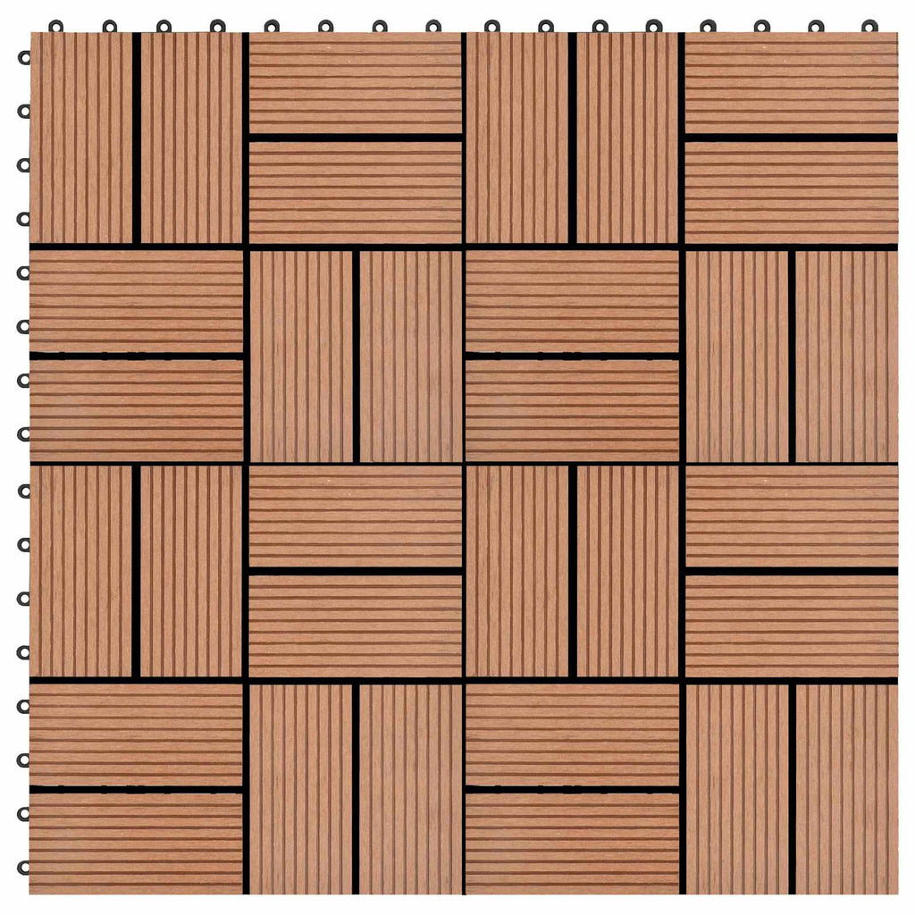 Terrassenfliese 22 pcs Braun 30 x 30 cm WPC