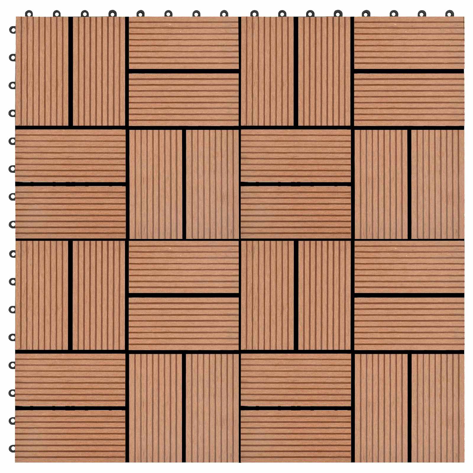 Terrassenfliese 22 pcs Braun 30 x 30 cm WPC