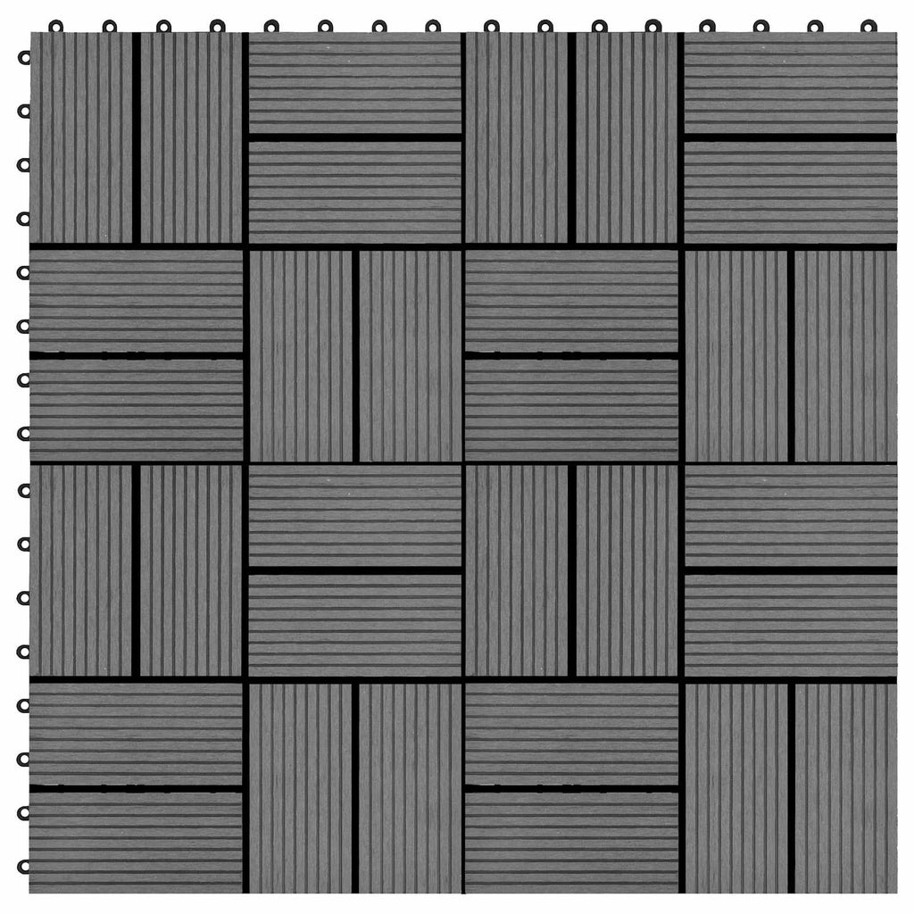 Terrassenfliese 22 pcs Grau 30 x 30 cm WPC