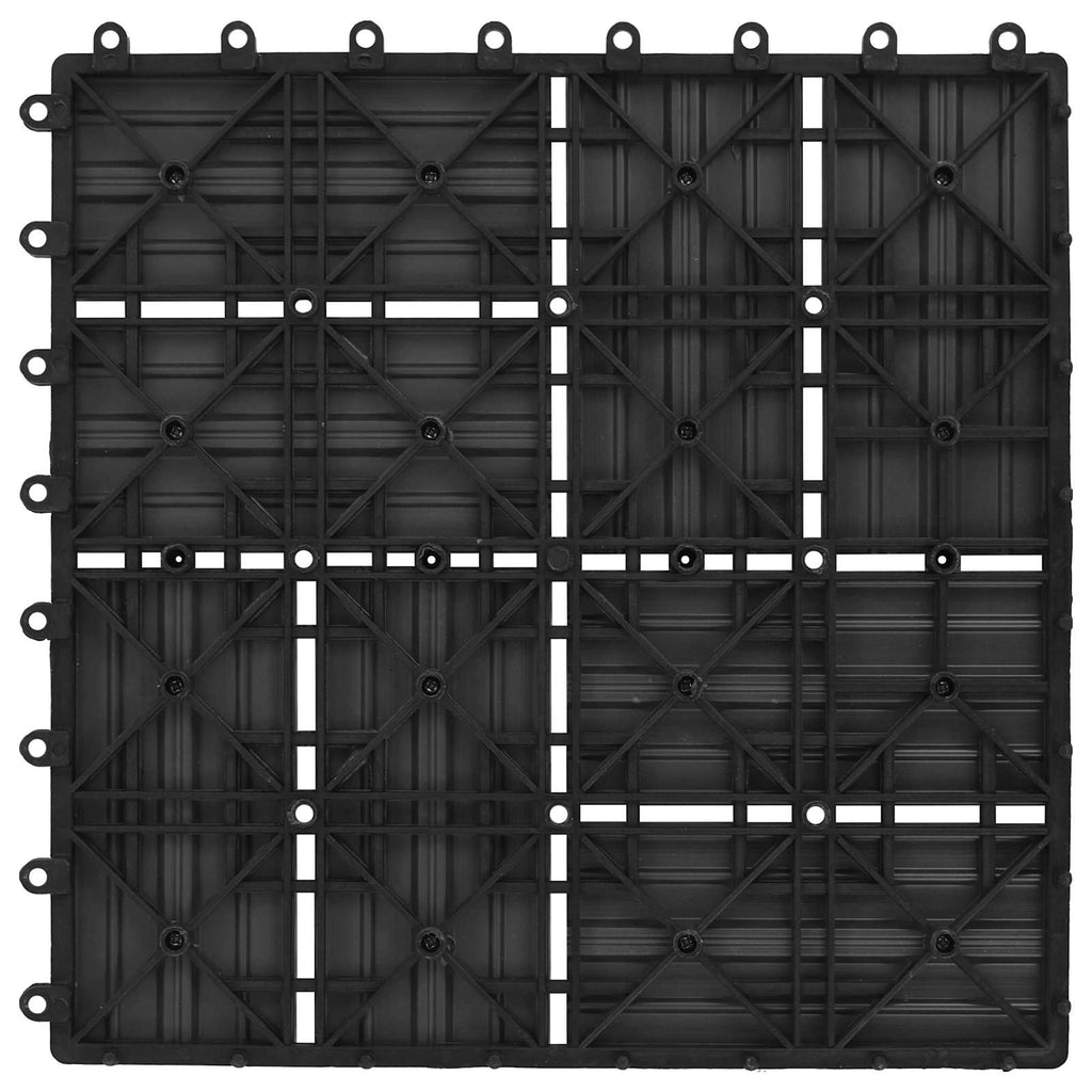 Terrassenfliese 22 pcs Schwarz 30 x 30 cm WPC
