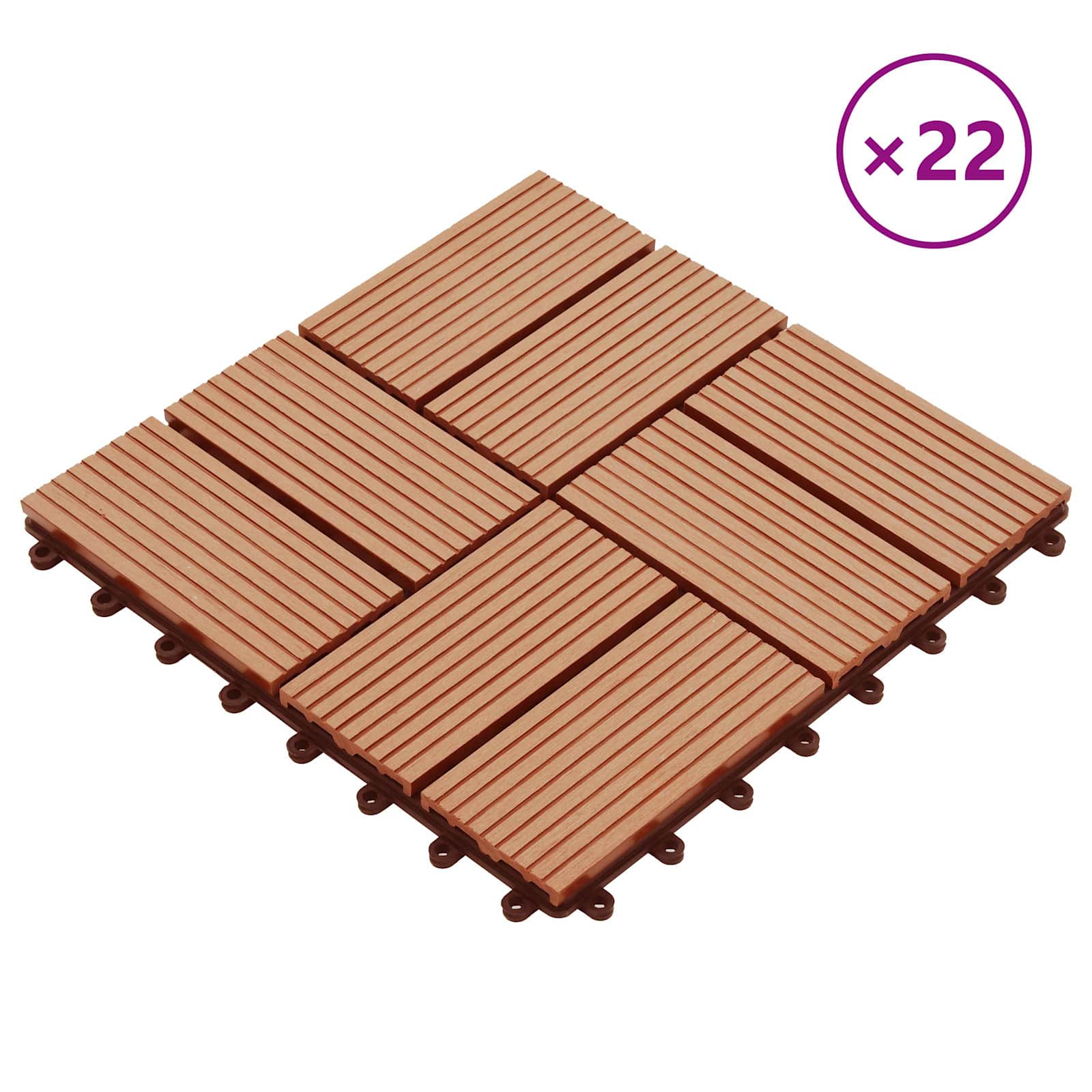 Terrassenfliese 22 pcs Teak 30 x 30 cm WPC