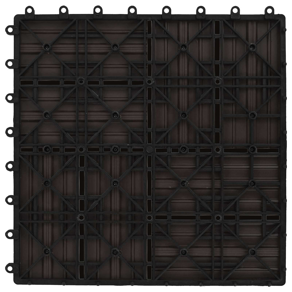 Terrassenfliese 22 pcs Dunkelbraun 30 x 30 cm WPC