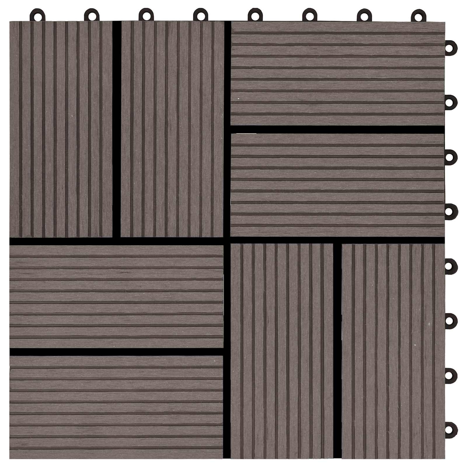 Terrassenfliese 22 pcs Dunkelbraun 30 x 30 cm WPC