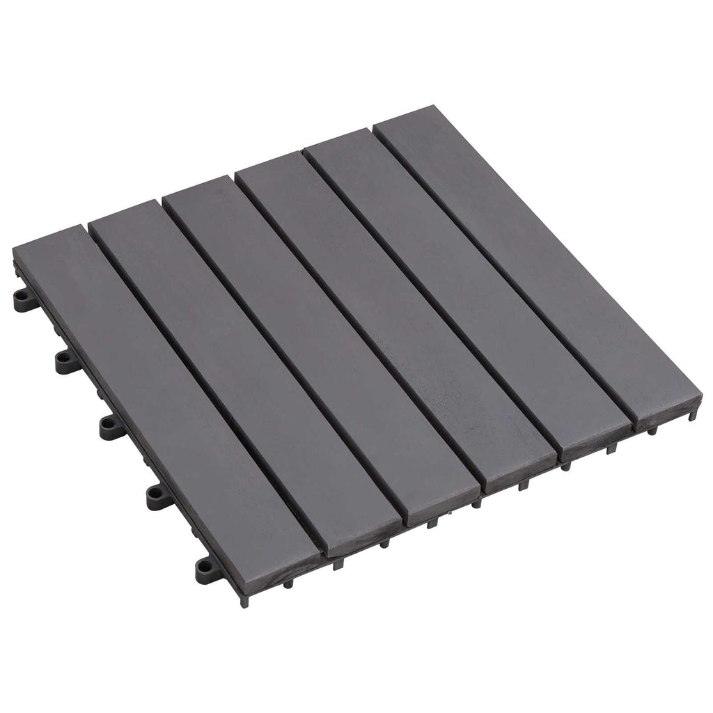 Terrassenfliese 20 pcs Grau 30 x 30 cm Akazien-Hartholz