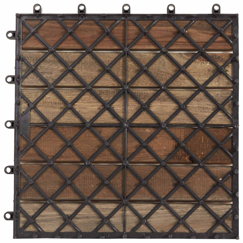 Terrassenfliese 20 pcs Grau 30 x 30 cm Akazien-Hartholz