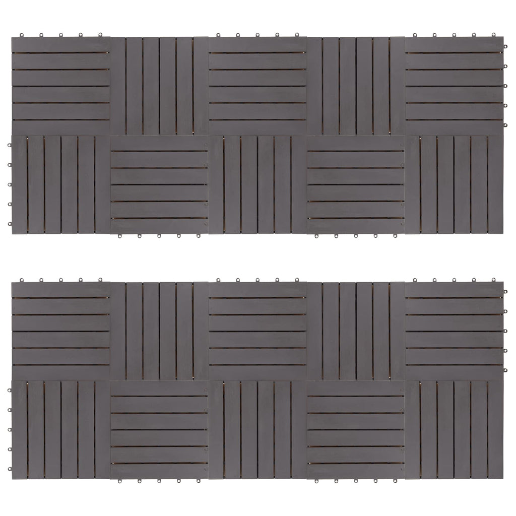 Terrassenfliese 20 pcs Grau 30 x 30 cm Akazien-Hartholz